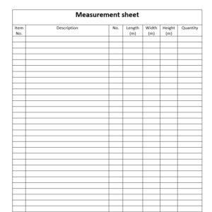 Measurement Sheet » Technical Civil