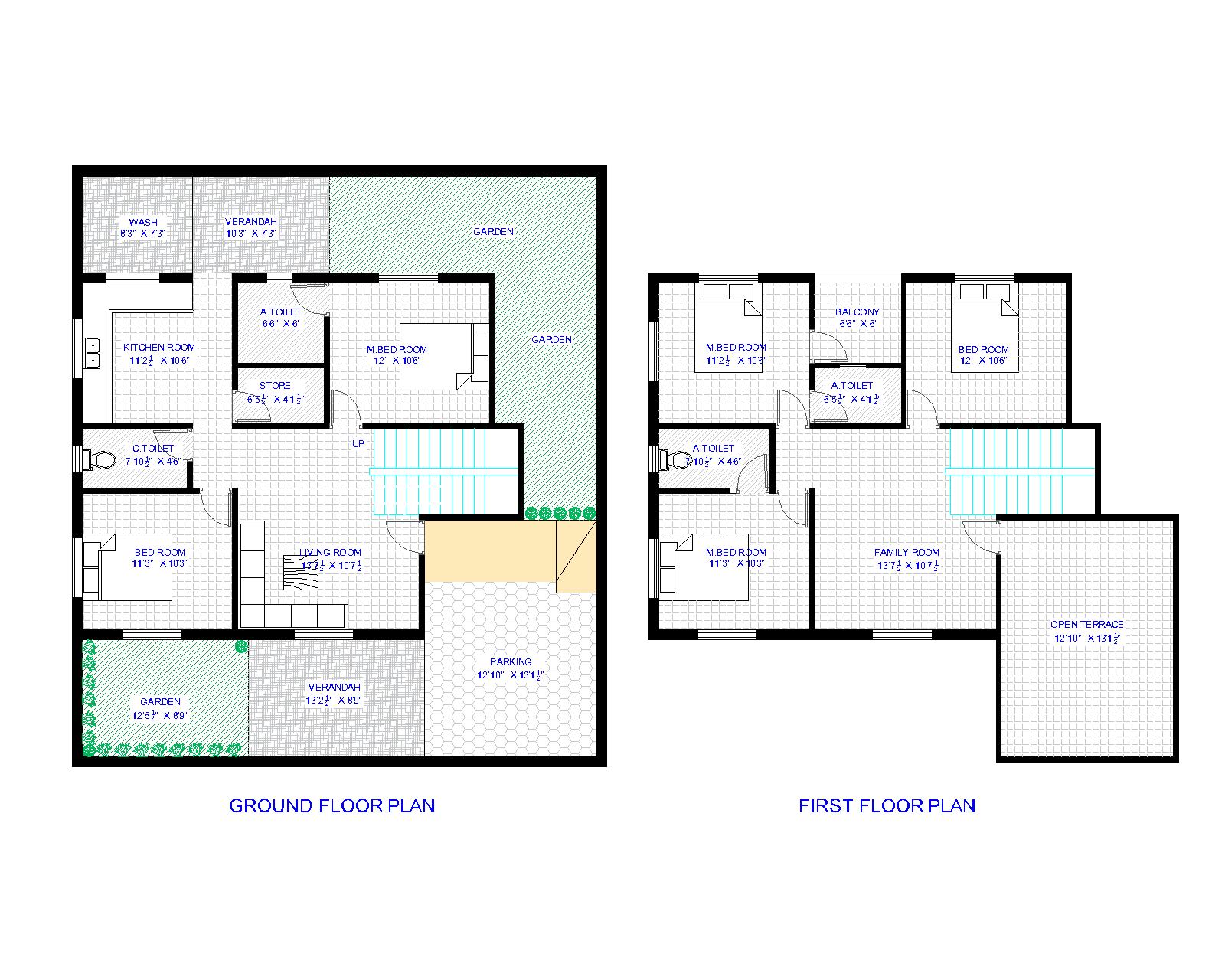 Bungalow Layout Floor Plan